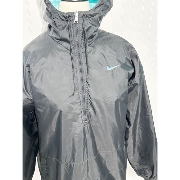 Nike‎ Women's Vintage Half Zip Reversible Hooded Windbreaker Jacket Blue Medium - Picture 15 of 16